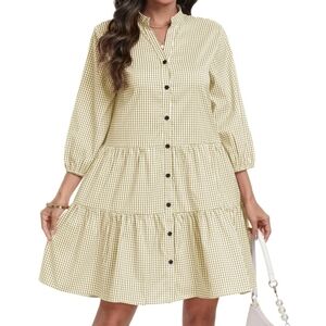 CCTOO Women's Yellow  Button-Down Dress Size L.